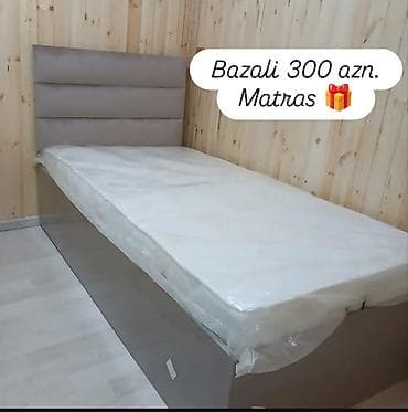 bamboo doşek: 1.Bazalı tək nəfərlik çarpayı – 300 AZN. • Yumşaq, zolaqlı başlıqla — 1