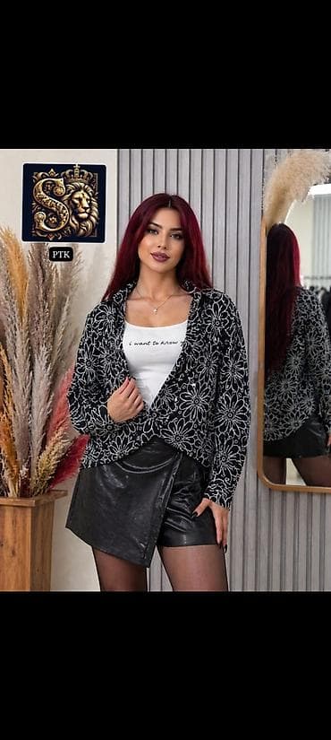 yeni geyim: Məhsul: Qadın üçün naxışlı şifon köynək - Material: yüngül, şəffaf — 7
