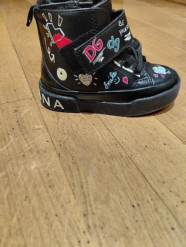 Детский мир: Uşaq botları – qrafiti dizaynlı, yüksək boğaz, qara rəng - Brend — 2