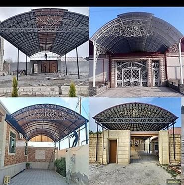 giris qapi: Dəmir konstruksiyalı dekorativ körpü damlar və avto dayanacaq — 5