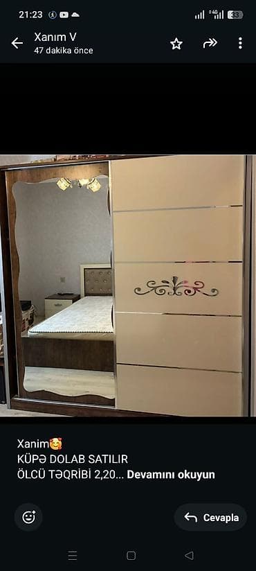 Xanim🥰 KÜPƏ DOLAB SATILIR ÖLCÜ TƏQRİBİ 2,20 Əla ziyətdə Catdırılma