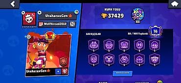 deri plaş: Brawl Stars hesabı - Kupa: 37,429 (Kupa Yolu III) - Dərəcə: 63 Maks — 2