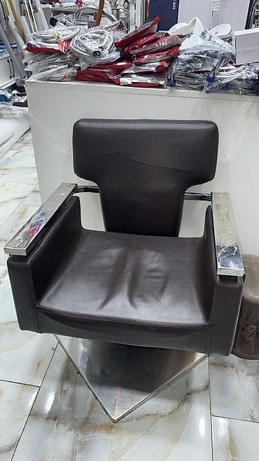 salon ucun kreslolar: Bərbər/kosmetologiya kreslosu - Rəng: tünd qəhvəyi - Material: asan — 1