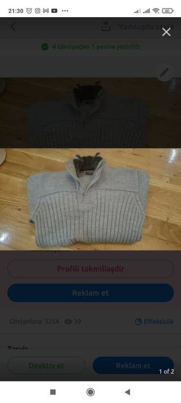 зеленая мужская кофта: Qalın jaket — 3