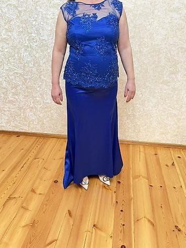 desd paltarlar: Məhsul: Zərif ziyafət dəsti – mavi rəngli uzun ətək və uyğun üst - — 1