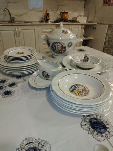 набор кастрюль: Nahar dəsti, rəng - Ağ, Farfor — 2