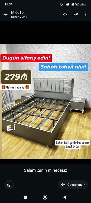 3’lü iş/stol dəsti – ağ/kreml rəng Qiymət: 115 AZN (dəstdir) Dəst