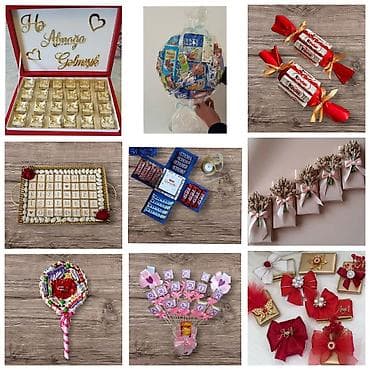 gullerin adları ve sekilleri: Şirniyyatla hazırlanmış kreativ hədiyyə kompozisiyaları - — 2