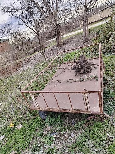 Dörd təkərli dəmir qoşqu/araba - Material: tam metal karkas və möhkəm