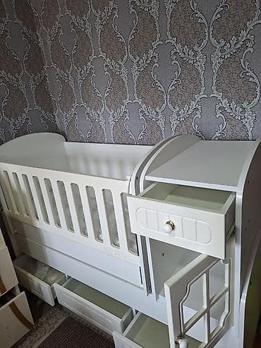 akustik panel: Oğlan və qız üçün, İşlənmiş, Dördbucaq, Beşik, Matras ilə, Yellənmə mexanizmsiz — 7