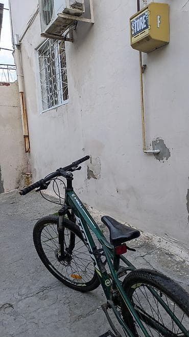 velosiped kameri: Toba dağ velosipedi - Çərçivə: alüminium ərintisi, yaşıl rəng, sport — 1