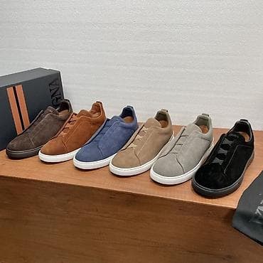 ayaggabı: Zegna Triple Stitch Suede Sneakers Pulsuz Çatdırılma və Vatsap Aktivdi — 1