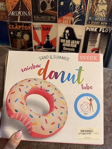 басени: Intex Sand & Summer “Rainbow Donut” şişmə hovuz/dəniz dairəsi - — 2