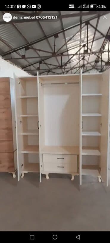 isqaf: Açılan, 4 qapılı Düz dolab, Qarderob, paltar dolabı, Türkiyə — 4