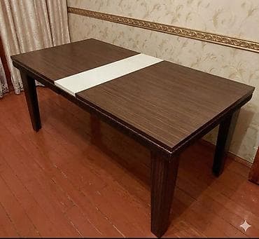 şam agacı: Qonaq masası, İşlənmiş, Açılmayan, Taxta, Dördbucaq masa — 1