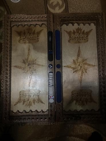 nerd daslari: Taxta nərd taxtası – əl işi oyma naxışlı - Material: təbii ağac - — 1