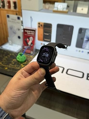 Apple Watch Ultra 2 Black Titanium Ideal veziyyetdedi. Xanim ishledib