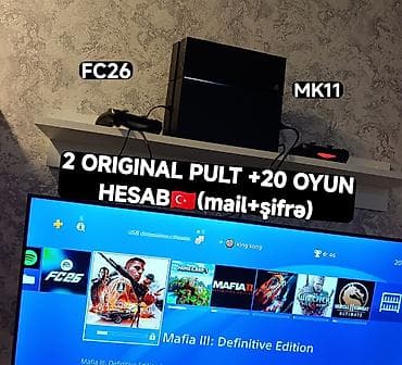 ps3 super silm: PS4 500gb əla vəziyətdə, zavod plombu üzərində, 2 original pult +20 — 1