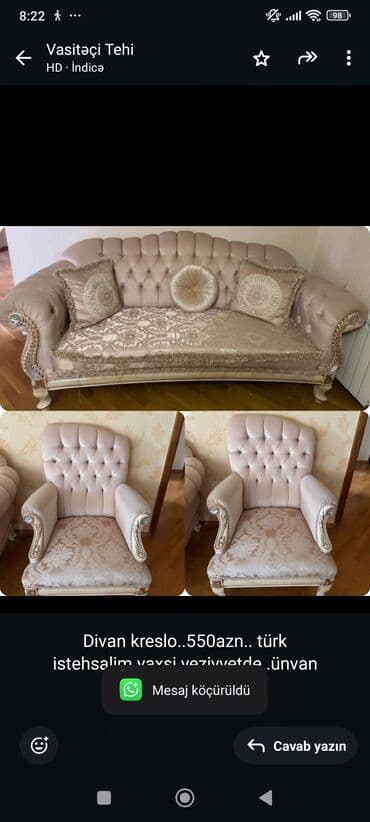 Divan, 2 kreslo
