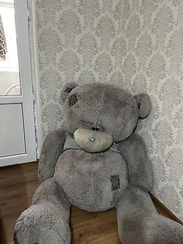 usaq karsoklari: Böyük ölçülü boz plyuş ayı oyuncağı - Rəng: boz (burnunda açıq mavi — 1