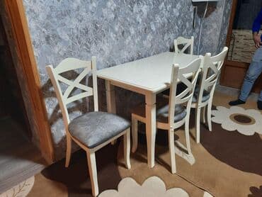 письменный стол баку: Для кухни, Новый, Нераскладной, Прямоугольный стол, 4 стула — 1