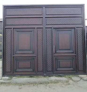 Dəmir Həyət darvazası, Siyirmə, Qapı ilə, rəng - Qəhvəyi, Kredit yoxdur