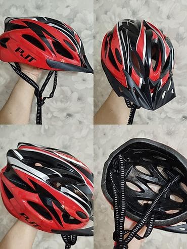 qiz velosipedi: Velosiped dəbilqəsi – PJT brendi - Rəng: qırmızı-qara, gümüşü — 1