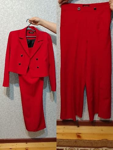 dəst geyimlər: Qırmızı qadın kostyumu – 3 hissədən ibarət dəst - Marka: Adlila — 1