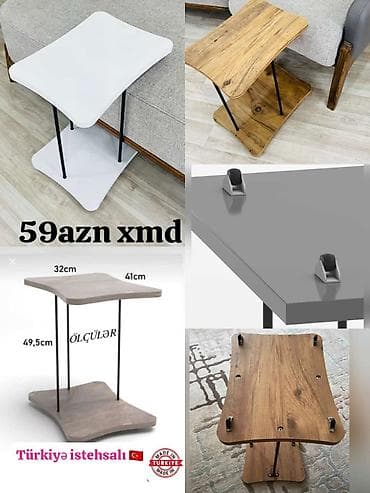icki: Türkiyə istehsalı funksional C‑şəkilli kofe/servis masası — 1
