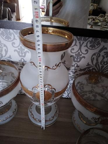sud separatoru: Çay dəsti, rəng - Qızılı, Farfor — 5