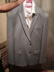 Köynəklər: Kişi kostyumu – zolaqlı klassik model - Rəng: boz, incə ağ şaquli — 1