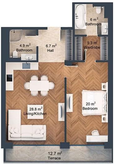 Qarajlar: Nardaran qəs., 1 otaqlı, Yeni tikili, 99 kv. m — 1