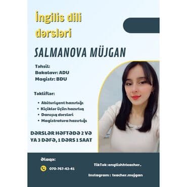 Xarici dil kursu, İngilis dili, Uşaqlar üçün, Abituriyentlər üçün