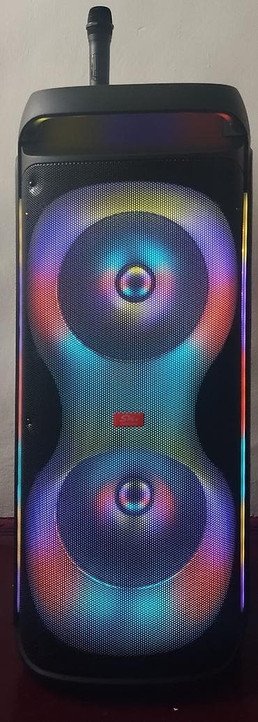 karaoke ses sistemi: Kalonka Portativ təkərli Karaoke/parti akustik sistemi – LED işıqlı — 2