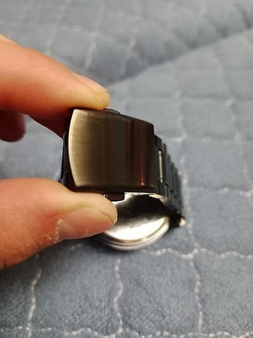 saat patek philippe: Metall qolbaqlı analoq kişi saatı - Rəng: tünd metal/qaraya çalan - — 3