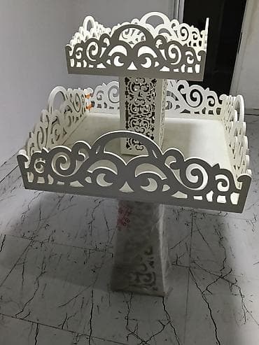 biskivit tortu: Tort və şiriniyyat qabı, rəng - Ağ — 1