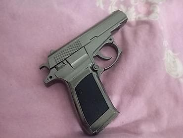 sıqaret: Pistolet formalı qazlı alışqan - Realistik pistolet dizaynı ilə metal — 2