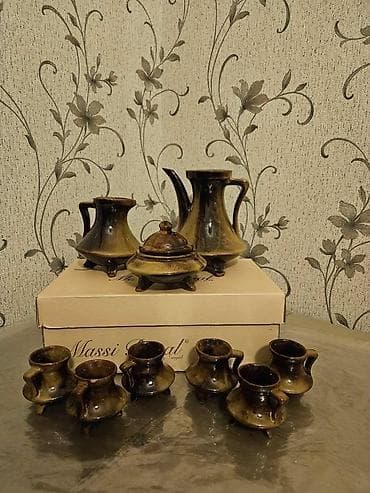 Qəhvə dəsti, rəng - Qəhvəyi, Keramika