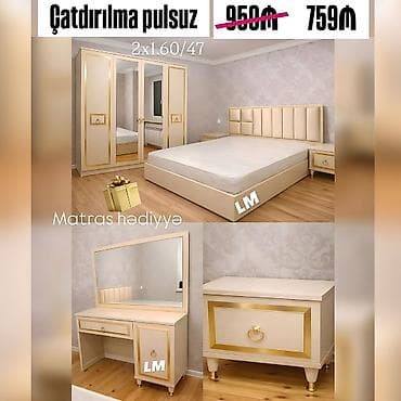 2 təknəfərlik çarpayı, Dolab, Termo, 2 tumba, Yeni