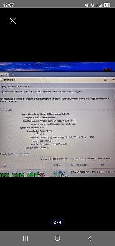 gta 5 disk pc: Acer Aspire V3-771 noutbuk - Ekran: 17.3" geniş Full HD panel (matris — 4