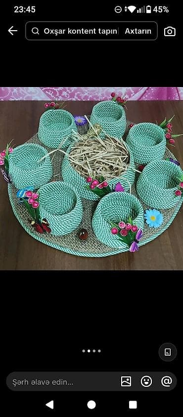 toxuma ipler: Novruz və dekor üçün əl işi kompozisiyalar - İp/kəndir materialından — 3