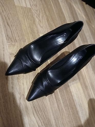 10 sabo: Qadın klassik tufli - Rəng: qara - Model: sivri burunlu, nazik — 1