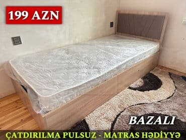 Yeni, Təknəfərlik çarpayı, Bazalı, Matras ilə, Siyirməsiz, Azərbaycan — 7