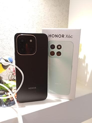 adapter honor: Honor X6c, 128 GB, rəng - Qara, Barmaq izi — 3