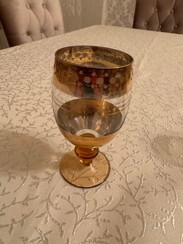 buta qab qacaq: Nahar dəsti, rəng - Qızılı, Şüşə, 6 nəfərlik, SSRİ — 2