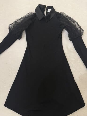 Qara mini don - Rəng: saf qara - Dizayn: A-kəsimli mini, beldən