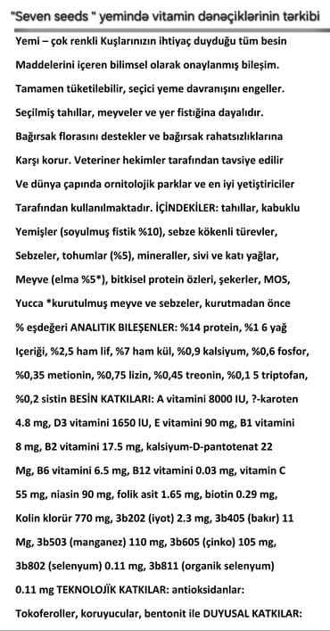 en ucuz uc: Tutuquşu yemi.(papuqay yemi) Yüksək keyfiyyətli tutuquşu yemini sizə — 14