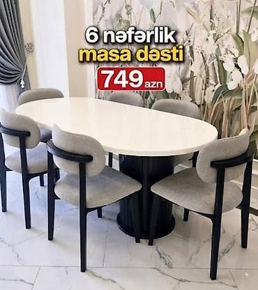 Qonaq otağı üçün, Yeni, Açılmayan, Oval masa, 6 stul lalafo.az -da Qonaq otağı üçün, Yeni, Açılmayan, Oval masa, 6 stul