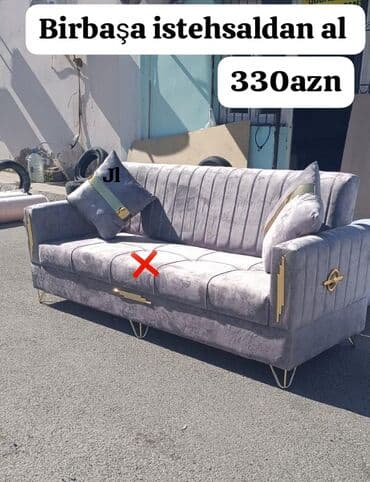 Divan, Açılmayan, Bazasız, Vеlur parça, Çatdırılma yoxdur