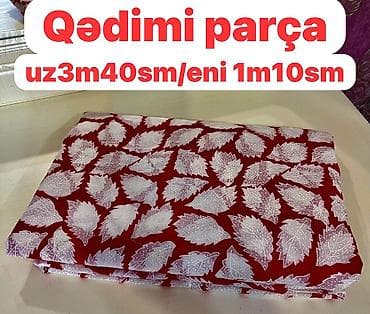 atlaz parca: Qədimi pambıq parça - Material: 100% pambıq - Rəng və naxış: ağ fon — 6